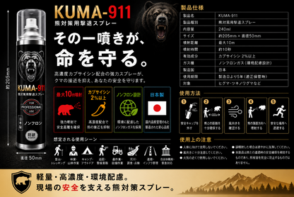 最強クマ撃退スプレー「KUMA-911」